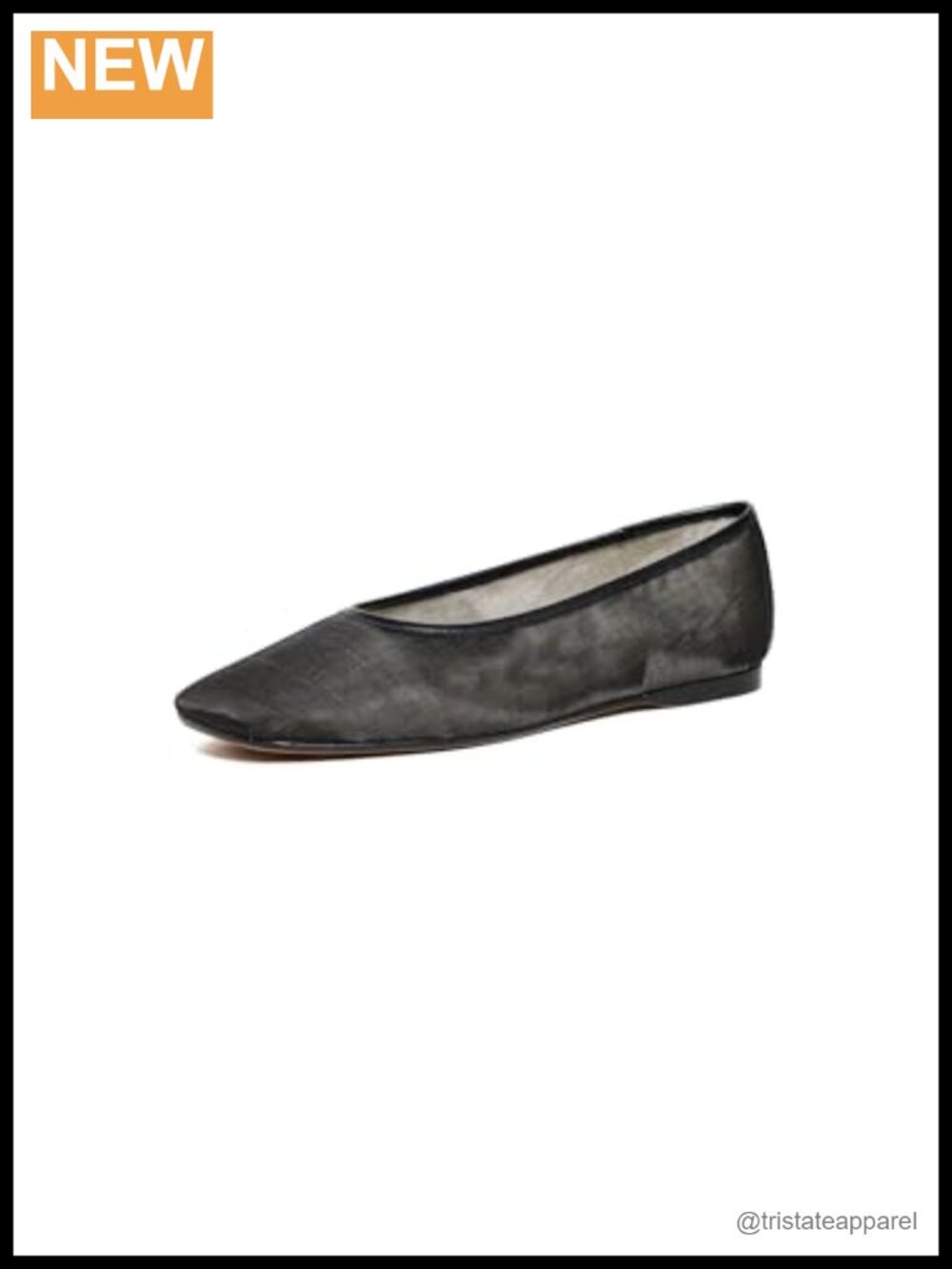 Women's Leather Trim Cushioned Ballet Flats - Square Toe Slip-On Casual